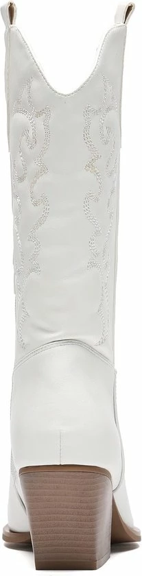 Weloveshoes SmileFavorites® Dames Cowboylaarzen Met Hak - Imitatieleer - Wit - Maat 39 5 Weloveshoes SmileFavorites® Dames Cowboylaarzen Met Hak - Imitatieleer - Wit - Maat 39 - Afbeelding 3