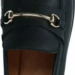 Manfield - Dames - Zwarte Leren Loafers Met Goudkleurig Detail - Maat 39 -Dames-schoenen Winkel 296x840 4