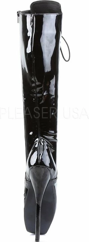 Ballet-2020 Glanzende Hoge Spitz Laars Met Extreme Stiletto Hak En Veters Zwart - Gothic Fetish - (EU 45 = US 14) - Devious 7 Ballet-2020 Glanzende Hoge Spitz Laars Met Extreme Stiletto Hak En Veters Zwart - Gothic Fetish - (EU 45 = US 14) - Devious - Afbeelding 5