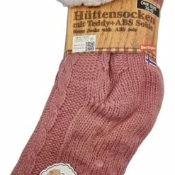 Antonio Dames Huissokken - Gebreid - Roze - Antislip ABS - One Size (35-42) - Hüttensocken - Warme Sokken - Warme Huissloffen