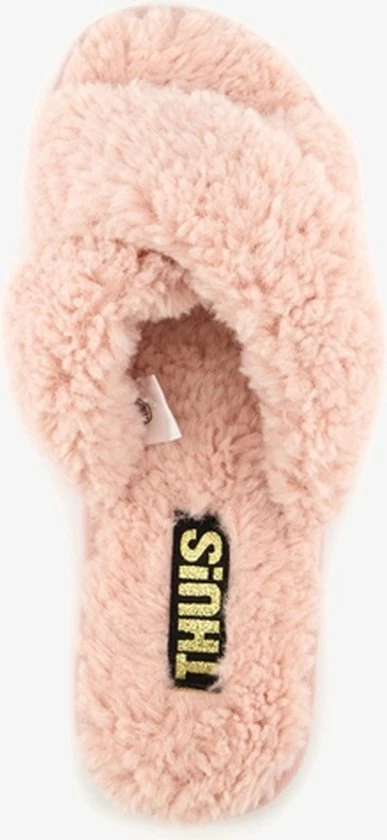 Thu!s Dames Teddy Pantoffels - Roze - Maat 36/37 - Sloffen 4 Thu!s Dames Teddy Pantoffels - Roze - Maat 36/37 - Sloffen - Afbeelding 2