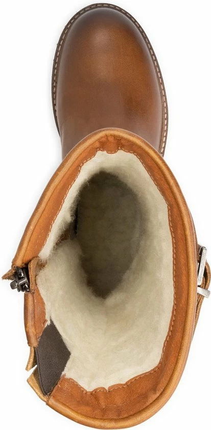 Travelin' Solstad Leren Dames Laarzen - Wol Gevoerde Laars - Cognac Bruin Leer - Maat 42 9 Travelin' Solstad Leren Dames Laarzen - Wol Gevoerde Laars - Cognac Bruin Leer - Maat 42 - Afbeelding 7