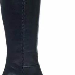 Manfield - Dames - Zwarte Hoge Laarzen Met Hak Met Smalle Schacht - Maat 40