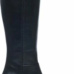 Manfield - Dames - Zwarte Hoge Laarzen Met Hak Met Smalle Schacht - Maat 38