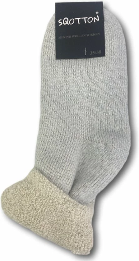 SQOTTON Merinowollen Huissok - Blauw - Maat 35-38 4 SQOTTON Merinowollen Huissok - Blauw - Maat 35-38 - Afbeelding 2