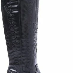 Weloveshoes SmileFavorites® Dames Cowboylaarzen Met Hak - Imitatieleer - Zwart - Maat 37 -Dames-schoenen Winkel 461x840