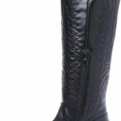 Weloveshoes SmileFavorites® Dames Cowboylaarzen Met Hak - Imitatieleer - Zwart - Maat 37 -Dames-schoenen Winkel 482x840