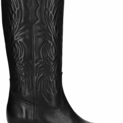 Sacha - Dames - Zwarte Leren Cowboylaarzen - Maat 41