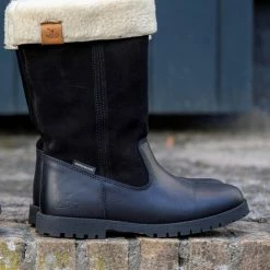 MGO Leisure Wear MGO Bross Mucks - Leren Dameslaars - Waterdichte Laarzen - Wol Gevoerd - Zwart Suede Leer - Maat 38 -Dames-schoenen Winkel 538x840