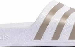 Adidas Slippers - Maat 40.5 - Unisex - Wit/Zilver -Dames-schoenen Winkel 550x155