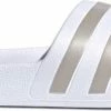 Adidas Slippers - Maat 40.5 - Unisex - Wit/Zilver -Dames-schoenen Winkel 550x159