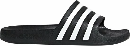 Adidas Slippers Adilette - UK 11 (maat 46) - Zwart/wit 5 Adidas Slippers Adilette - UK 11 (maat 46) - Zwart/wit - Afbeelding 3