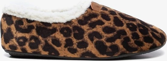 Thu!s Gevoerde Dames Pantoffels Met Luipaardprint - Bruin - Maat 42 - Sloffen 6 Thu!s Gevoerde Dames Pantoffels Met Luipaardprint - Bruin - Maat 42 - Sloffen - Afbeelding 4