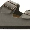 Birkenstock Arizona Slippers Stone Regular-fit | Grijs | Imitatieleer | Maat 39