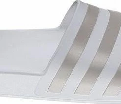 Adidas Slippers - Maat 40.5 - Unisex - Wit/Zilver -Dames-schoenen Winkel 550x212 1
