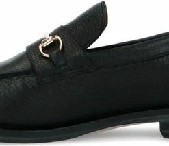 Manfield - Dames - Zwarte Leren Loafers Met Goudkleurig Detail - Maat 39 -Dames-schoenen Winkel 550x213 15