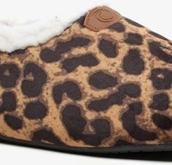 Thu!s Gevoerde Dames Pantoffels Met Luipaardprint - Bruin - Maat 42 - Sloffen