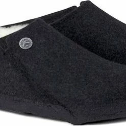 Birkenstock Zermatt Regular Filz Shearling Cozy Home Pantoffels - Anthraciet - Maat 42