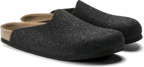 Birkenstock Amsterdam Anthracite Narrow VEG Felt Wooly Home Unisex Pantoffels - Antraciet - Maat 38 3 Birkenstock Amsterdam Anthracite Narrow VEG Felt Wooly Home Unisex Pantoffels - Antraciet - Maat 38