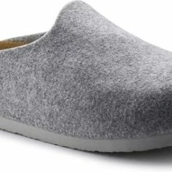 Birkenstock Amsterdam Light Gray Narrow VEG Felt Wooly Home Unisex Pantoffels - Lichtgrijs - Maat 38