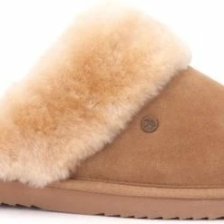 Warmbat Flurry Suede Dames Pantoffels - Camel - Maat 42
