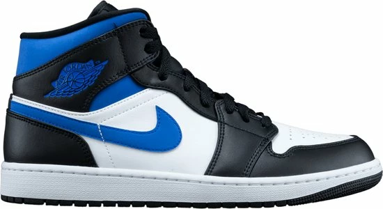 Nike Air Jordan 1 Mid White Black Racer Blue 554724-140 Maat 44 Wit;Zwart;Blauw 13 Nike Air Jordan 1 Mid White Black Racer Blue 554724-140 Maat 44 Wit;Zwart;Blauw - Afbeelding 11