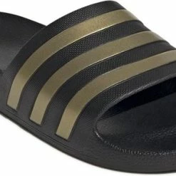 Adidas Slippers - Maat 40.5 - Unisex - Zwart/geel -Dames-schoenen Winkel 550x301