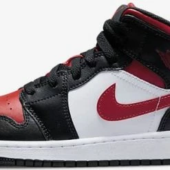 Nike Air Jordan 1 Mid (GS) Alternate Bred Toe - Black/Fire Red-White - 554725-079 - EUR 39