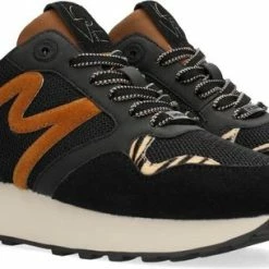Mexx Dames Sneaker Juju Zwart/ Cognac -Dames-schoenen Winkel 550x305 5
