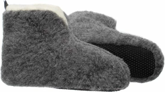 LuLu Wonen LuLu- Grijze Wollen Sloffen / Pantoffels Met Antislip Zool - Maat 41 - Enkelhoog - Dames En Heren 5 LuLu Wonen LuLu- Grijze Wollen Sloffen / Pantoffels Met Antislip Zool - Maat 41 - Enkelhoog - Dames En Heren - Afbeelding 3