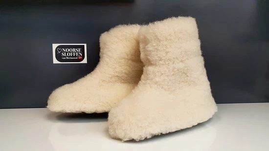 Natura Norway - Sloffen Van Merino Wol - Dames En Heren - Maat 43/44 - Wit/Crème 5 Natura Norway - Sloffen Van Merino Wol - Dames En Heren - Maat 43/44 - Wit/Crème - Afbeelding 3