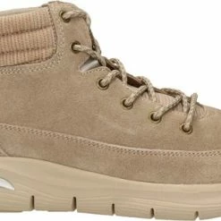 Skechers Arch Fit Smooth Veterboots Taupe Suede - Dames - Maat 40