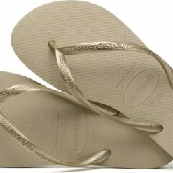 Havaianas Slim Dames Slippers - Sand Grey/Light Golden - Maat 41/42 -Dames-schoenen Winkel 550x324 2