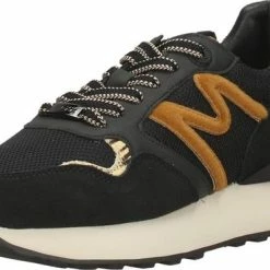 Mexx Dames Sneaker Juju Zwart/ Cognac -Dames-schoenen Winkel 550x368 3