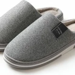 WT Trading Visgraat Pantoffels - Maat 44/45 - Lichtgrijs