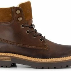 NoGRZ C.Ribart - Wol Gevoerde Halfhoge Damesschoen - Cognac Bruin Leer - Maat 38