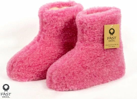 Fast Wool Wollen Sloffen - Laars Model - Roze - Maat 39 3 Fast Wool Wollen Sloffen - Laars Model - Roze - Maat 39
