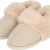 Apollo | Instap Sloffen Dames | Vilt | Offwhite | Maat 41/42 | Dames Pantoffels