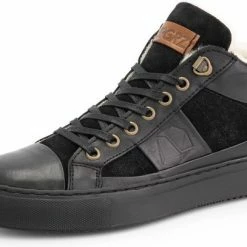 NoGRZ P.DaCortona Hoge Leren Damessneakers - Gevoerde Veterschoenen - Zwart Leer - Maat 38 -Dames-schoenen Winkel 550x407 5