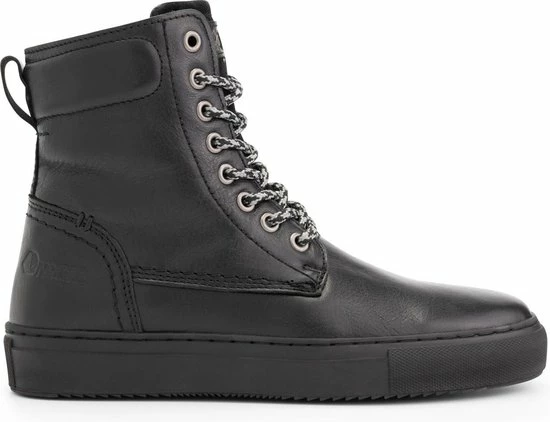 NoGRZ D.Stalpaert Hoge Leren Damessneakers - Gevoerde Veterschoenen - Zwart Leer - Maat 39 3 NoGRZ D.Stalpaert Hoge Leren Damessneakers - Gevoerde Veterschoenen - Zwart Leer - Maat 39