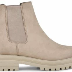 PS Poelman MINK Dames Chelsea Laarzen - Taupe - Maat 39