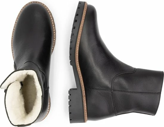 Travelin' Vartae - Stoere Leren Enkellaars - Dames - Wol Gevoerd - Zwart Leer - Maat 39 6 Travelin' Vartae - Stoere Leren Enkellaars - Dames - Wol Gevoerd - Zwart Leer - Maat 39 - Afbeelding 4