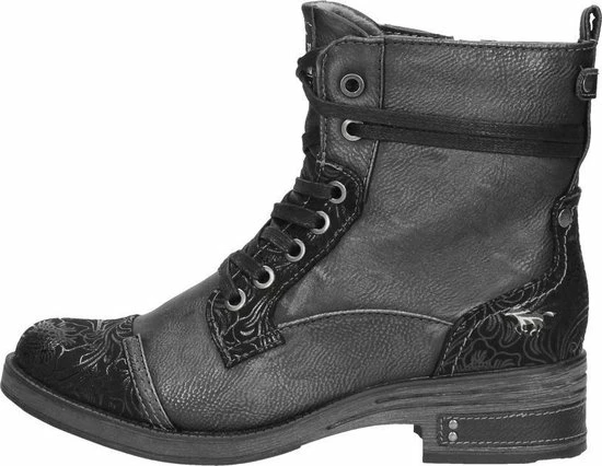 Mustang Dames Veterboot - Zwart - Maat 41 4 Mustang Dames Veterboot - Zwart - Maat 41 - Afbeelding 2