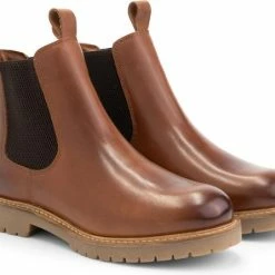 Travelin' Rosseland Dames Leren Chelseaboots - Wol Gevoerd - Cognac Leer - Maat 39 -Dames-schoenen Winkel 550x446 2
