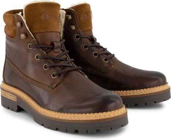 NoGRZ C.Ribart - Wol Gevoerde Halfhoge Damesschoen - Cognac Bruin Leer - Maat 38 4 NoGRZ C.Ribart - Wol Gevoerde Halfhoge Damesschoen - Cognac Bruin Leer - Maat 38 - Afbeelding 2