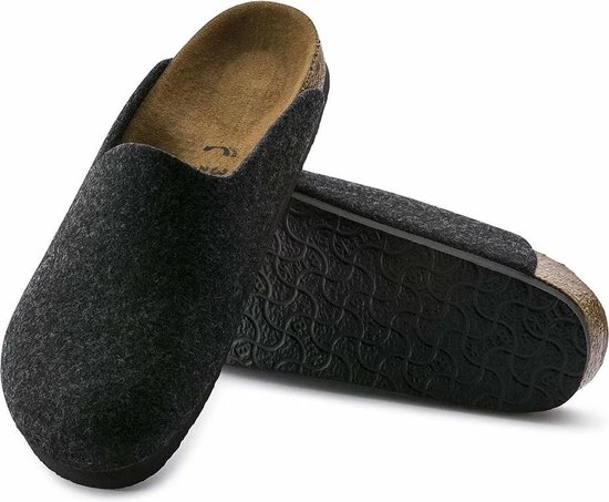 Birkenstock Amsterdam Anthracite Narrow VEG Felt Wooly Home Unisex Pantoffels - Antraciet - Maat 38 12 Birkenstock Amsterdam Anthracite Narrow VEG Felt Wooly Home Unisex Pantoffels - Antraciet - Maat 38 - Afbeelding 10