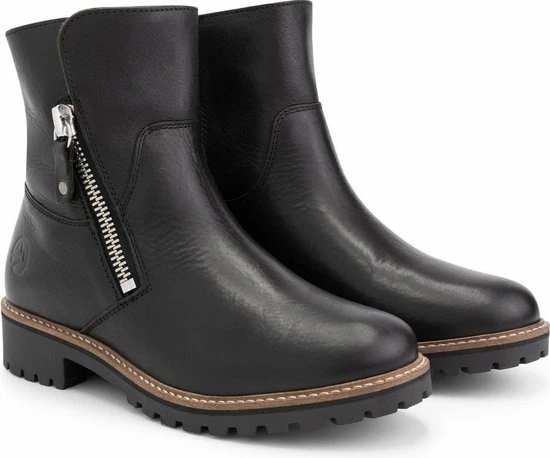 Travelin' Vartae - Stoere Leren Enkellaars - Dames - Wol Gevoerd - Zwart Leer - Maat 39 4 Travelin' Vartae - Stoere Leren Enkellaars - Dames - Wol Gevoerd - Zwart Leer - Maat 39 - Afbeelding 2