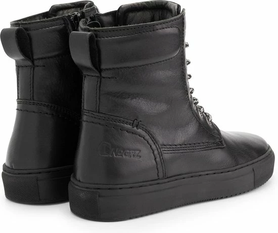 NoGRZ D.Stalpaert Hoge Leren Damessneakers - Gevoerde Veterschoenen - Zwart Leer - Maat 39 6 NoGRZ D.Stalpaert Hoge Leren Damessneakers - Gevoerde Veterschoenen - Zwart Leer - Maat 39 - Afbeelding 4