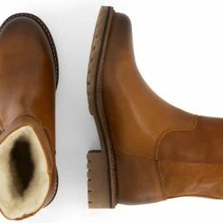 Travelin' Vartae - Stoere Leren Enkellaars - Dames - Wol Gevoerd - Cognac Leer - Maat 41 -Dames-schoenen Winkel 550x466 6