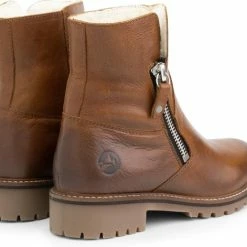 Travelin' Vartae - Stoere Leren Enkellaars - Dames - Wol Gevoerd - Cognac Leer - Maat 40 -Dames-schoenen Winkel 550x471 4